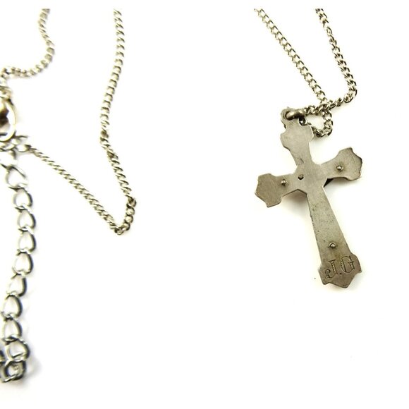 Rose Crucifix Cross Pendant on Chain Necklace - Picture 4 of 8